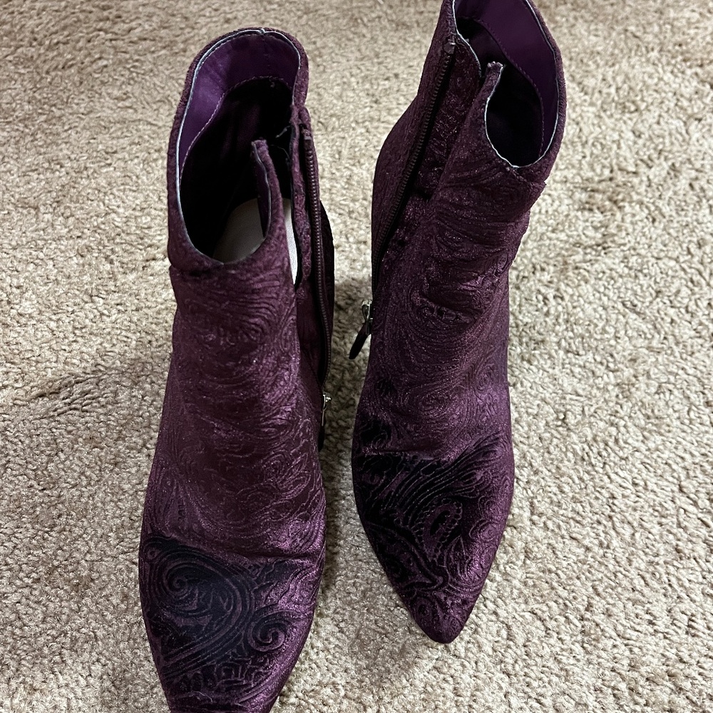Purple Velvet Boots